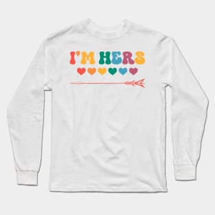 Lesbian Couple Matching She's Mine I'm Hers Gift For Men Women Long Sleeve T-Shirt